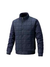 Blouson D'Aviateur Duvet Sintetique Mode Homme Bleu Court à Capuche 071449