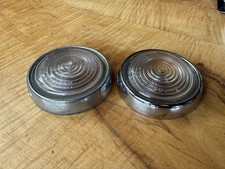 Jaguar MK2 XK140 150 MK9 8 Front Indicator Lenses & chrome rings USA spec clear 