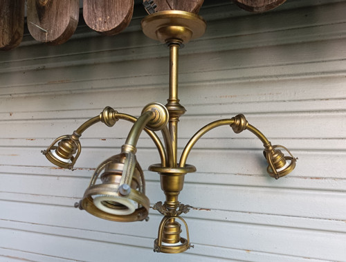 Ancien lustre feux laiton - ancien,