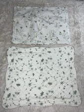 4 Beautiful Quilted Scallop 2 Floral, 2 Solid Shams FASHION ON 5TH Cream, Green