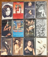 12 Pop Cassettes, Used, Mariah Carey, George Michael, Whitney Houston, Cyndi Lau