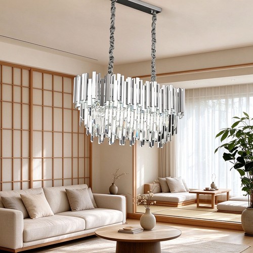Lustre cristal argenté - cristal,