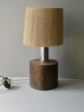 lampe en bois massif et chrome