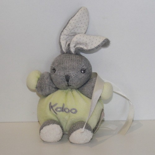 Doudou lapin kaloo - gris, vert