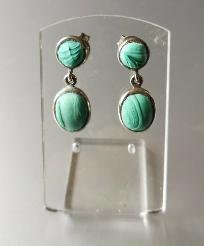 Boucle oreille malachite - d'oreille, en