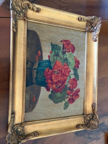 Huile sur toile fleurs - , de