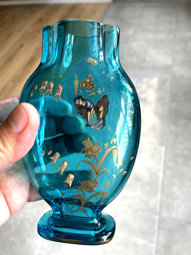 Vase baccarat décor émaillé - décor,