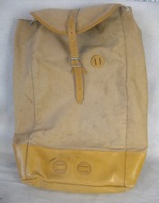 Vintage 1940-50s French SAC LAFUMA Canvas and Leather Rucksack Backpack