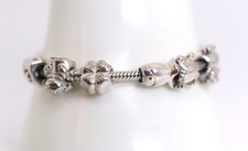 PANDORA Argent Sterling Bracelet 925 + 6 Breloques Trèfle Poussin Poisson Cœur