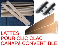 4 LATTES BOIS+SUPPORTS CANAPÉ CLIC CLAC CONVERTIBLE LIT SOMMIER 50/57/63/70/90cm