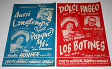 Partition vintage sheet music YVETTE HORNER / DENOUX * Accordéon x 2