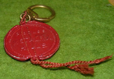 Antique St. Christopher Red Seal Key Door Metalfix Hills Keyring Plates