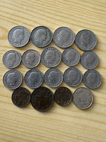 Lot pièces monnaie suisse - pièces,