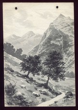 small watercolor painting painter Henri Emile Allouard