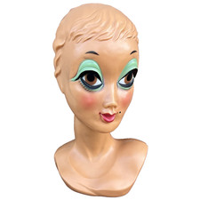 Mannequin tête à chapeau vintage Twiggy 1970's plastique pop