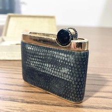 Rare Briquet Feudor Vegas vintage – Galuchat noir  doré Coffret complet 60s