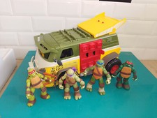 Lot 4 figurines les tortues ninja TMNT 2014 viacom + party wagon camion van
