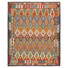 Kelim Afghan 241x203 Cm Tapis Oriental Tissé À La Main En Laine