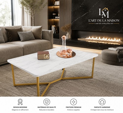 Table basse marbre - marbre, blanc