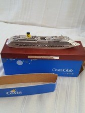Costa club model boat Costa Favolosa metal wooden base with box