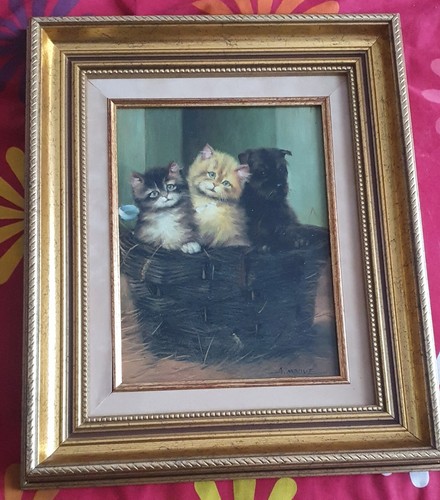 Tableau peinture chat - peinture, chatons