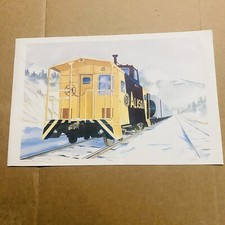 Alaskan Artist Jacquie Cote Signed Numbered Lithograph 1985 Watercolor Railroad