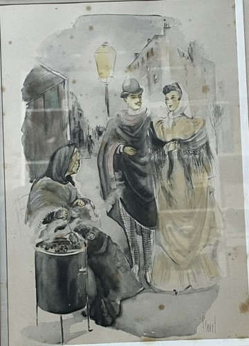 Aquarelle ancienne signée - aquarelle,