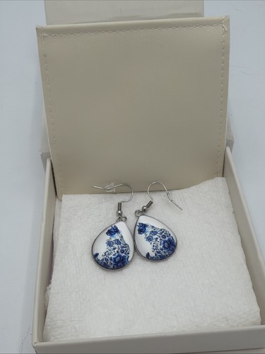 Boucles oreilles chat bleu - boucles,