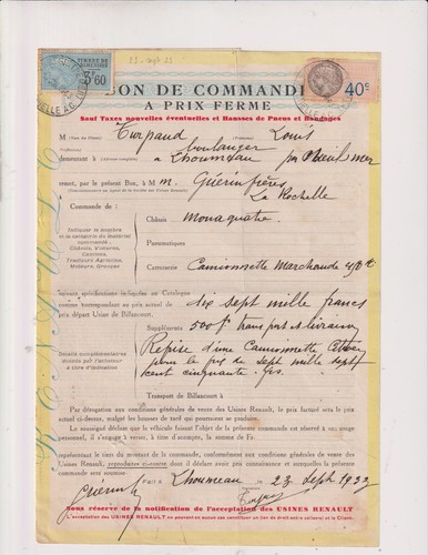 Septembre 1933 bon - 23,