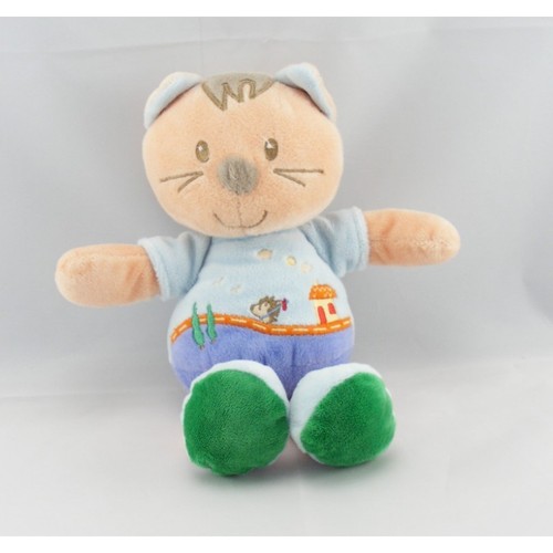 Doudou chat bleu maison