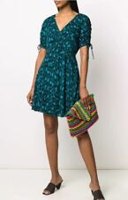 Diane Von Furstenberg Sz 2  Carin Tissue Jersey Mini Dress ?Teal/Black