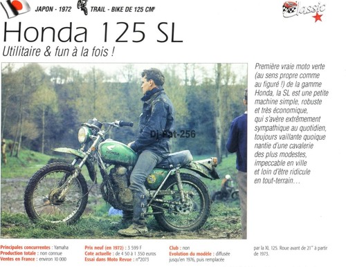Fiche moto honda 125 1972 - :,