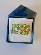 Bague bandeau péridot saphir