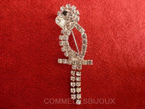 Broche vintage perruche - perruche, queue