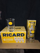 Lot de 6 verres ricard + carafe neuf