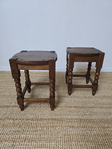Paire tabouret brutaliste - 2,