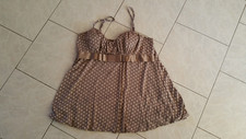 HAUT TUNIQUE TOP MARRON A POIS TAILLE 4 TAILLE 42 VISCOSE + ELASTHANE