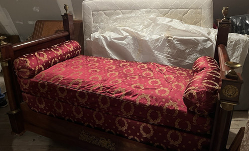 Rare lit acajou époque - acajou,