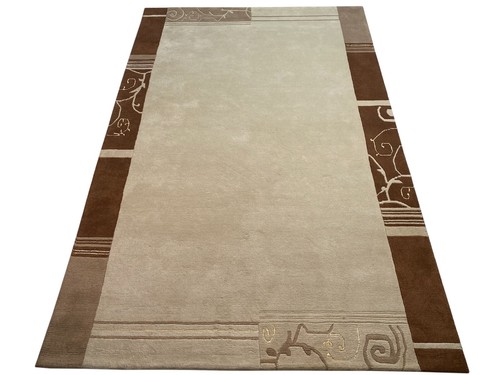Tapis noué main beige - à,