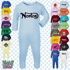 MOTORCYCLE Biker Classic Motorbike MotoGP Superbikes Baby Grow ROMPER Sleep Suit