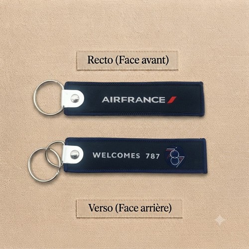 Porte clé brodé tissé avion - brodé,