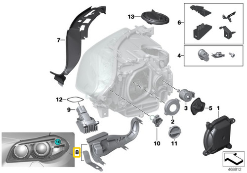Guide rail gauche avec ressort - gauche,