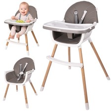 Malplay Chaise Haute Enfant Chaise Bébé Plateau Réglable BITEO Gris jusqu'à...