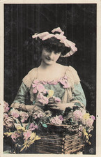 CP WOMEN'S HEADDRESS BASKET MESH WICKER FLOWERS - 64397