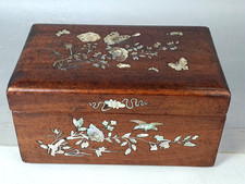 Ancien boite plumier ou couture bois et nacre Vietnam vers 1900 B545