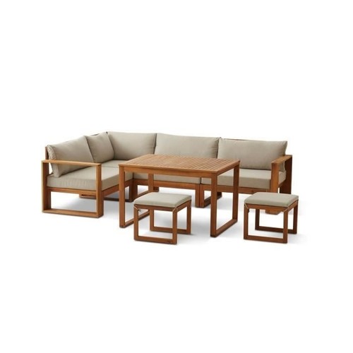 Salon jardin angle - de, bois