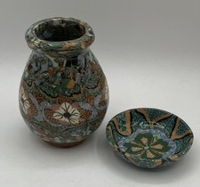 Vintage Signed Jean Gerbino of Vallauris France Miniature Mosaic Pottery Vase