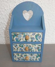 BOITE A BIJOUX EN BOIS 3 TIROIRS CŒUR