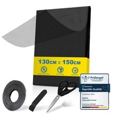 Moustiquaire Fenêtre 130x150 cm sans Perçage - Toile Moustiquaire Auto-Adhési...