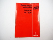 Deutz D6806 D7206 Tractor Owners Manual Manual 1976